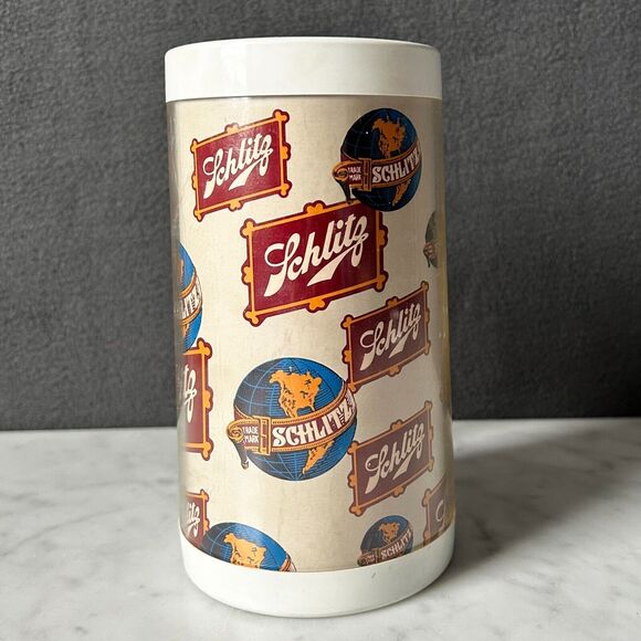 Vintage Schlitz Beer Insulated Mug West Bend Plastic Thermo-Serv Mug Made in USA - Picture 2 of 6